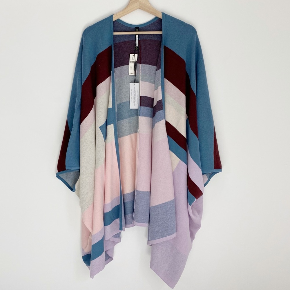 Anthropologie Geometric Poncho Cardigan Sweater